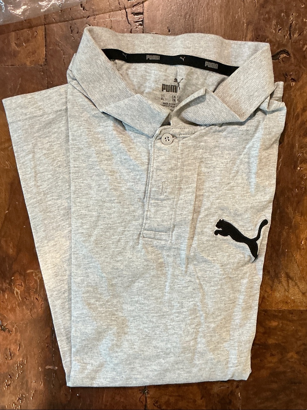 Puma Light Gray Polo with Black Logo